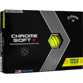 2022 Chrome Soft X Yellow Triple Track Golf Balls